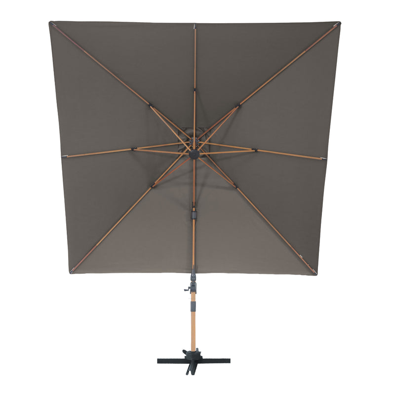 AXI Alina Hængeparasol 300x300cm Trælook /Taupe