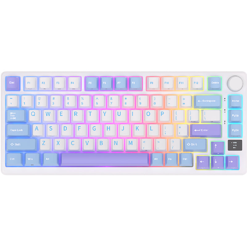 Royal Kludge M75 OLED 81K Taro Milk - RGB ANSI (ENG) trådløs