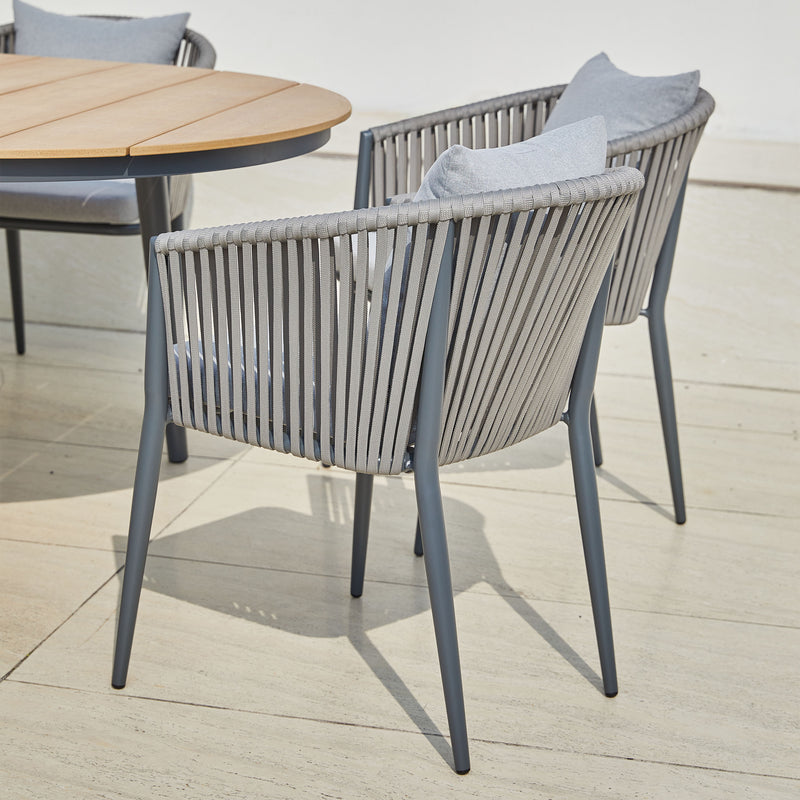 AXI Chay Havesæt med 8 stole - Antracit med trælook Polywood
