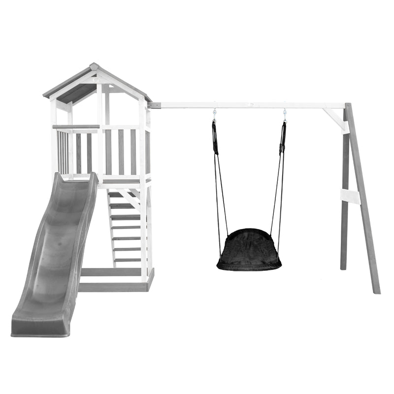 AXI Beach Tower Legetårn med Roxy Rede Gynge Grå/Hvid - Grå Rutsjebane