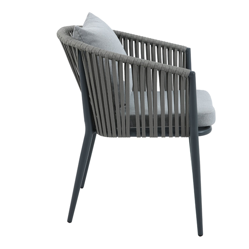 AXI Chay Havesæt med 8 stole - Antracit med trælook Polywood