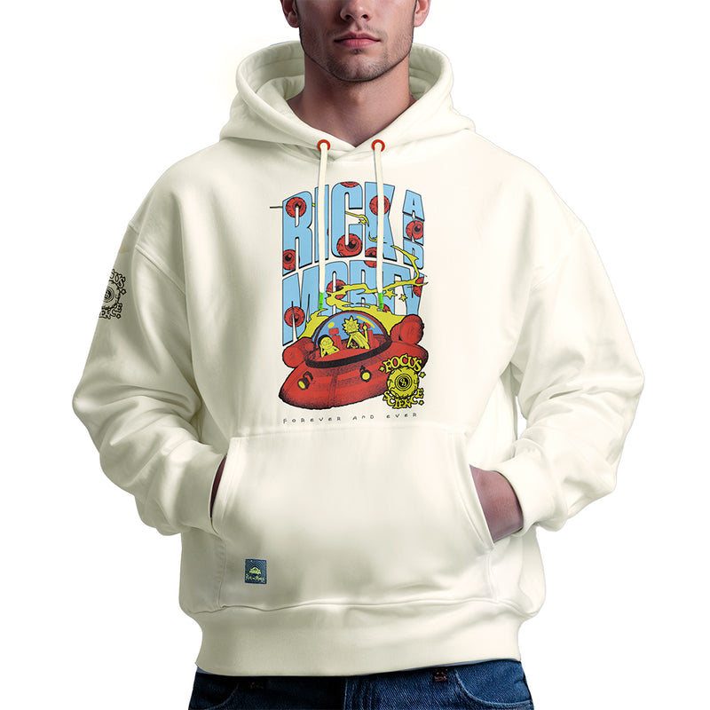 Rick and Morty hættetrøje råhvid
