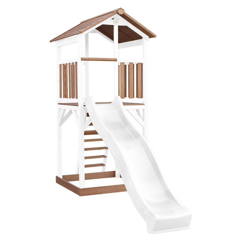 AXI Beach Tower Legetårn Brun/Hvid - Hvid Rutsjebane