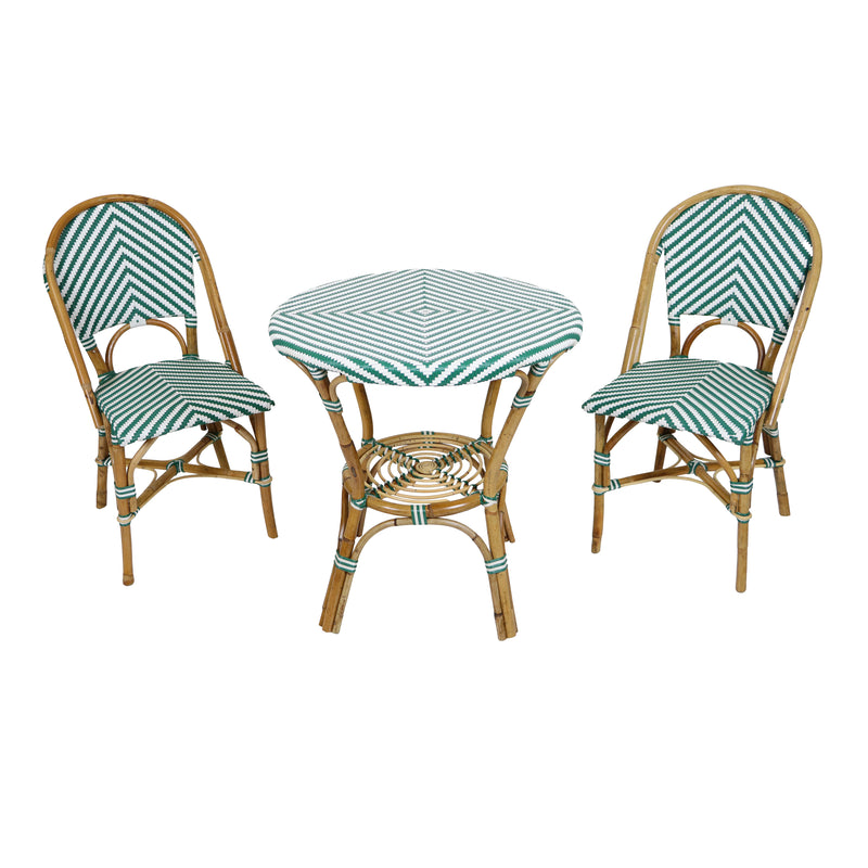 AXI Jacqueline Rattan Bistrosæt - Grøn/Hvid