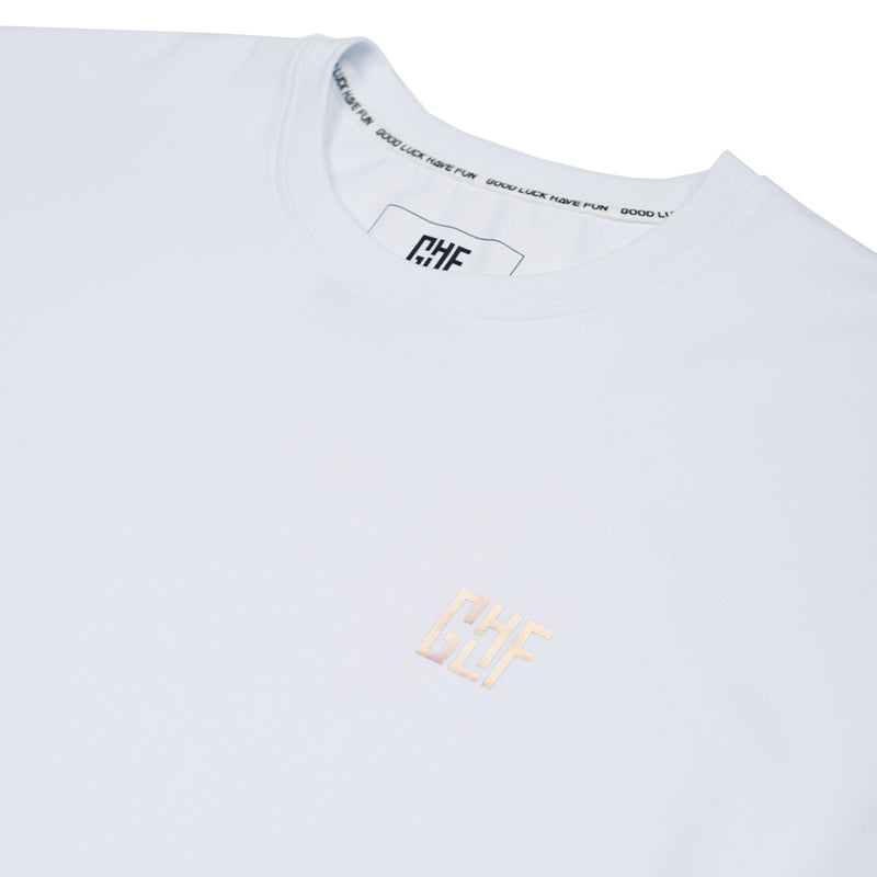 FragON - holografisk logo oversize T-shirt hvid, L/XL