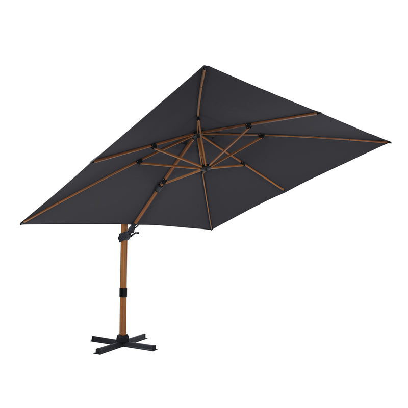 AXI Apollo Premium Hængeparasol 300x300cm - Trælook/Grå