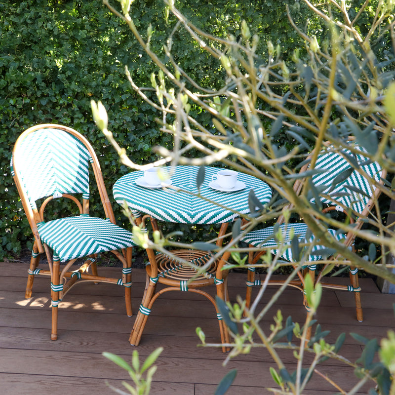 AXI Jacqueline Rattan Bistrosæt - Grøn/Hvid