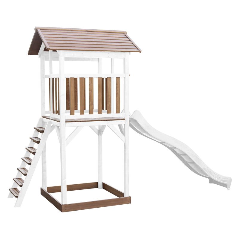 AXI Beach Tower Legetårn Brun/Hvid - Hvid Rutsjebane