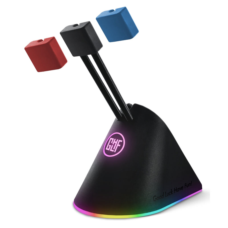 FragON - Citadel RGB musebungee med 3 farvede clips, sort