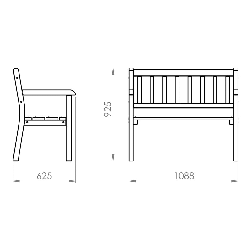AXI Charlotte Havebænk i træ 110 cm - Brun
