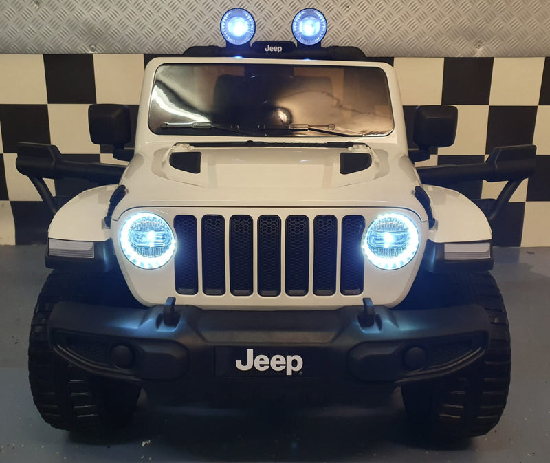 Jeep Wrangler 12V elbil til børn med firehjulstræk og fjernbetjening