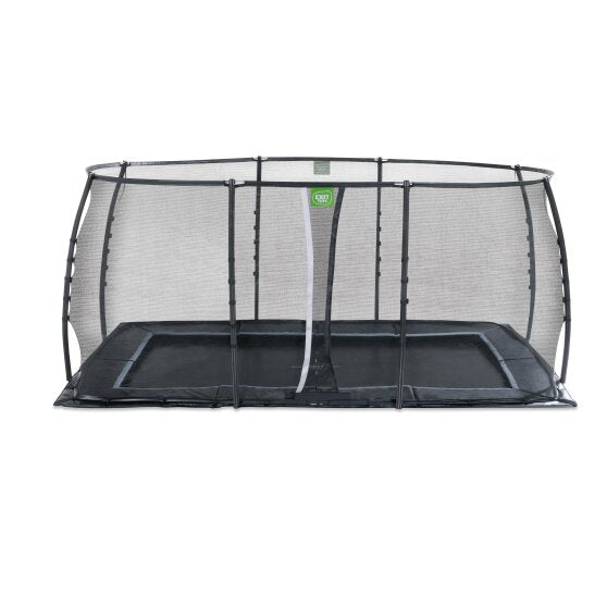 EXIT Dynamic trampolin i jordniveau 275x458cm med sikkerhedsnet - sort