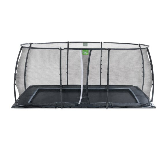 EXIT Dynamic trampolin i jordniveau 305x519cm med sikkerhedsnet - sort