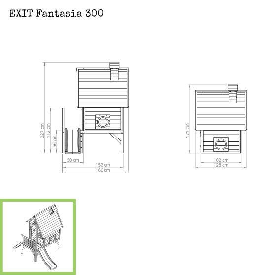 EXIT Fantasia 300 legehus i træ - naturfarvet