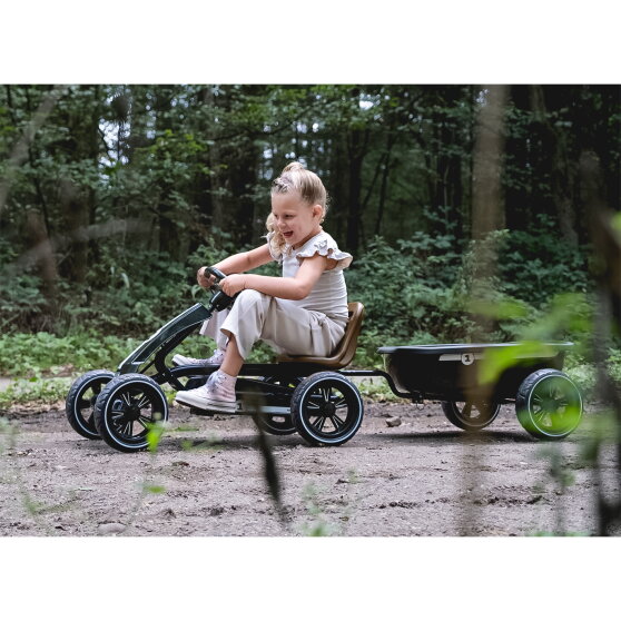 EXIT Foxy gokart med pedaler med trailer - Espresso Sort