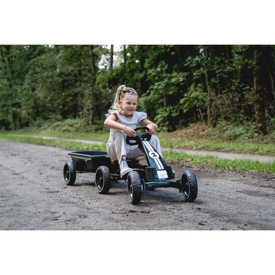 EXIT Foxy gokart med pedaler med trailer - Espresso Sort