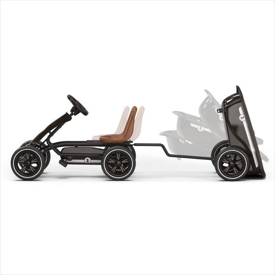 EXIT Foxy gokart med pedaler med trailer - Espresso Sort