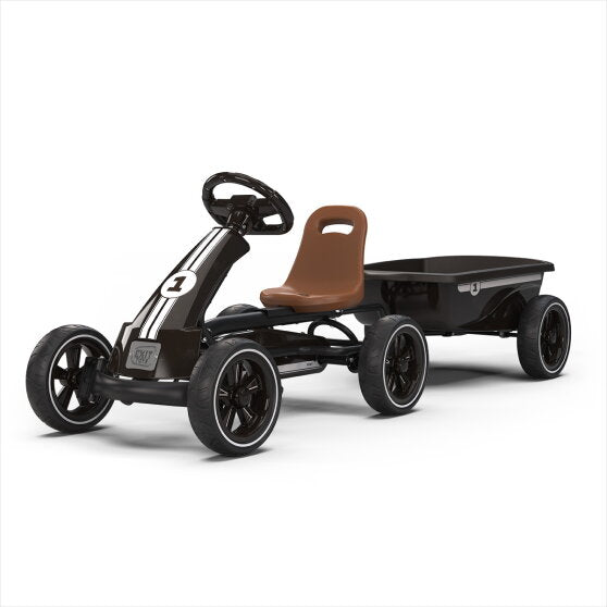 EXIT Foxy gokart med pedaler med trailer - Espresso Sort