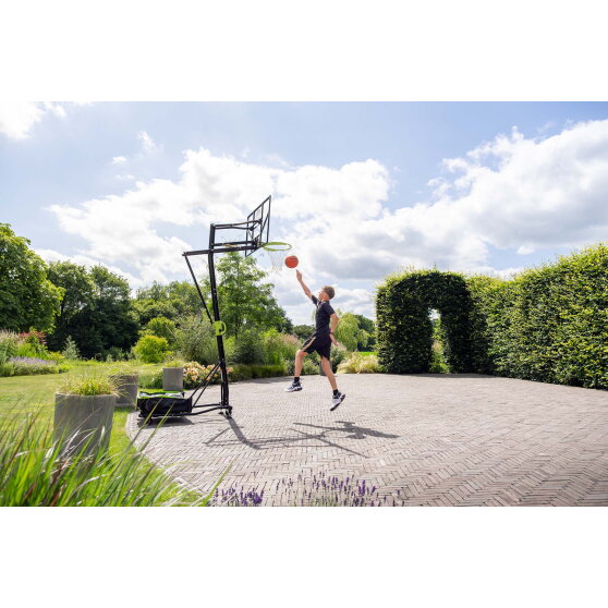 EXIT Galaxy bærbar basketballbagplade på hjul med dunk-basketballkurv