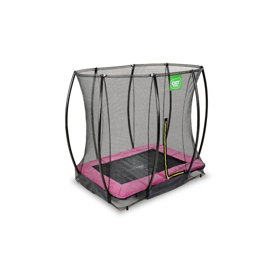 EXIT Silhouette nedgravet trampolin 153x214cm med sikkerhedsnet - lyserød