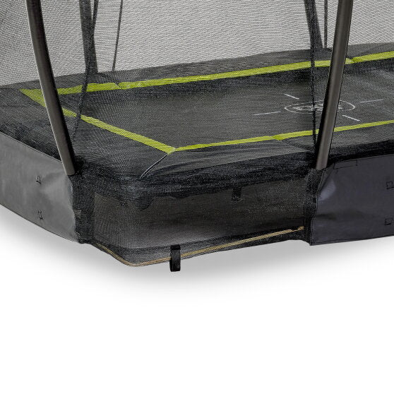 EXIT Silhouette nedgravet trampolin 153x214cm med sikkerhedsnet - sort