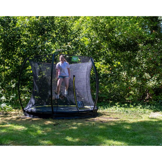 EXIT Silhouette nedgravet trampolin ø244cm med sikkerhedsnet - grøn