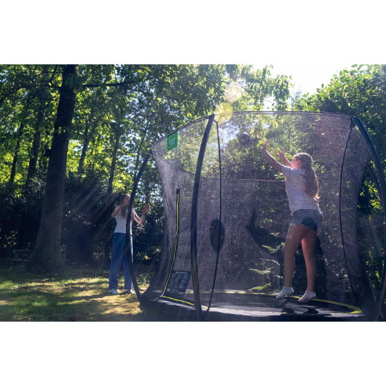 EXIT Silhouette nedgravet trampolin ø244cm med sikkerhedsnet - grøn