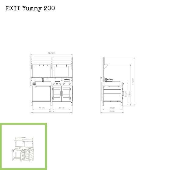 EXIT Yummy 200 udendørskøkken i træ - naturfarvet