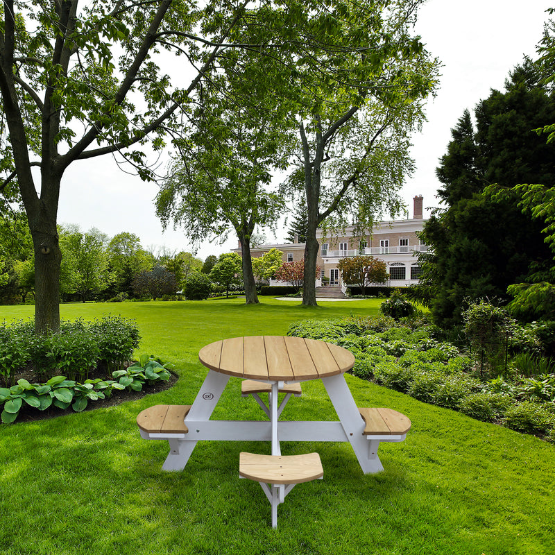 AXI UFO Picnicbord Rundt - Brun/Hvid