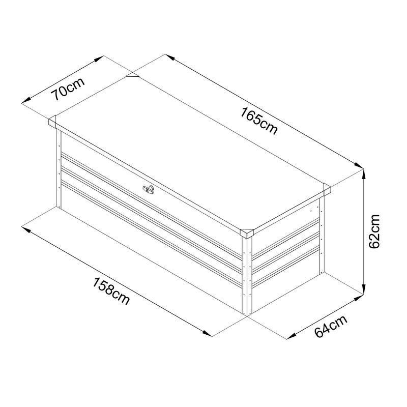AXI Miles Metal Opbevaringsboks 600 Antracit - 165x70x62cm