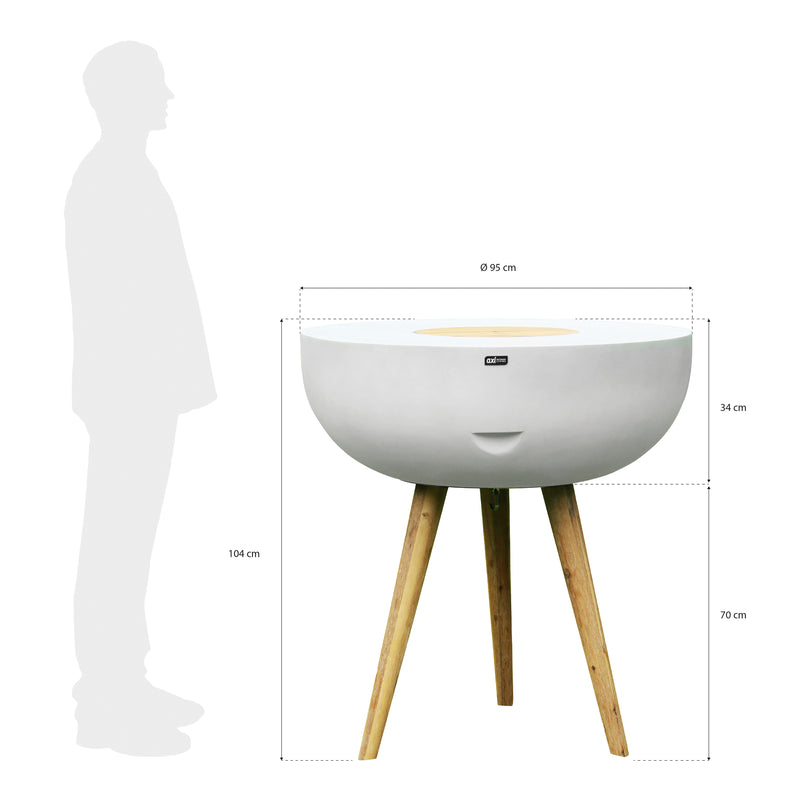 AXI Brandon 2-i-1 ståbord / sidebord & køler – Kalkstenslook