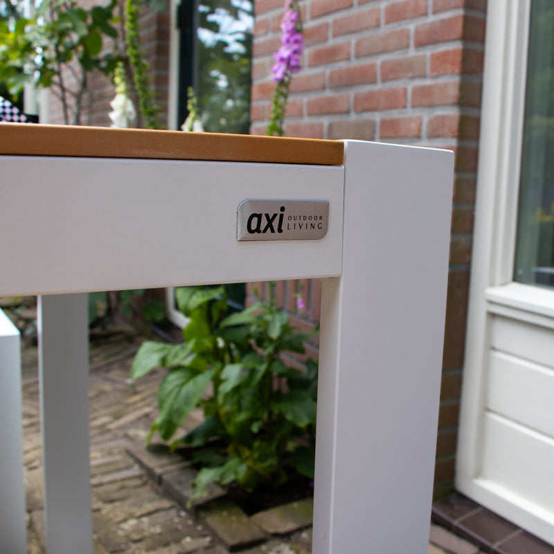 AXI Tony Havesæt med 2 bænke - Hvid/teak-look Polywood