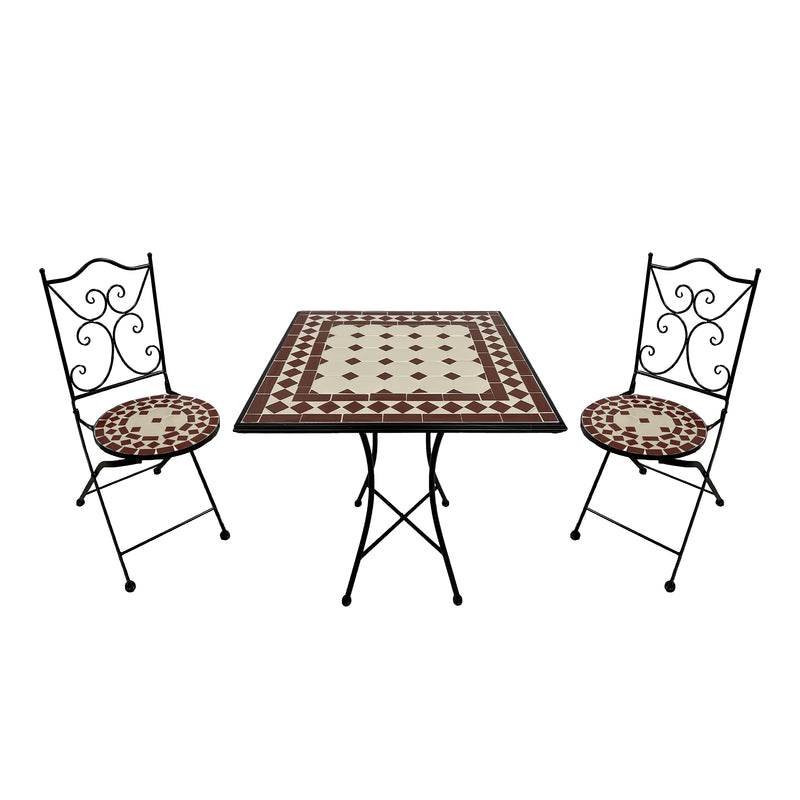 AXI Camilla Bistrosæt Mosaik - Rød/Hvid