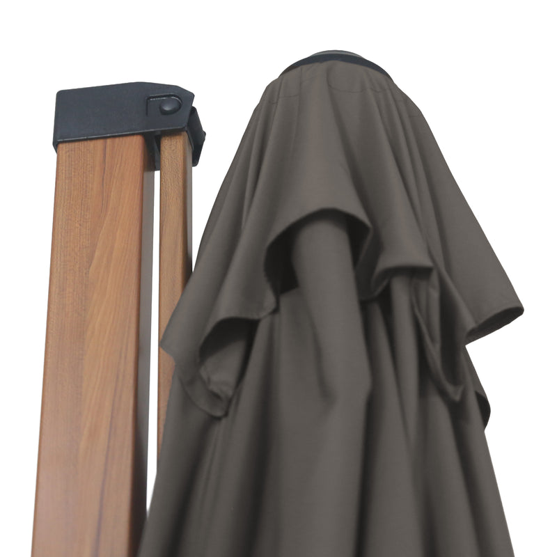 AXI Alina Hængeparasol 300x300cm Trælook /Taupe