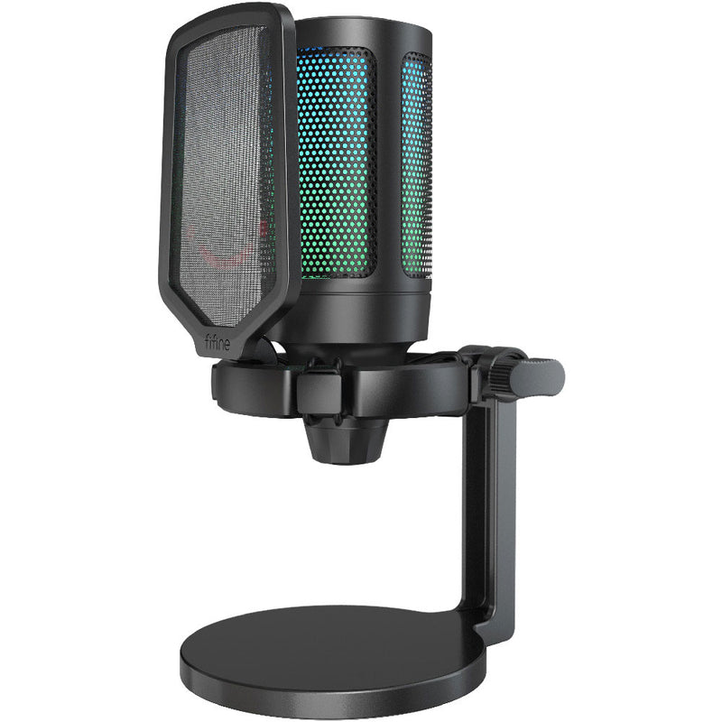 FIFINE A6NEO RGB USB-kondensatormikrofon, sort