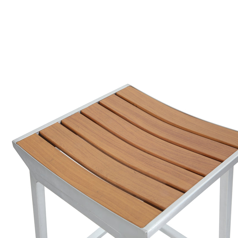 AXI James Barmøbelsæt med 4 barstole - Aluminium/Træ-look