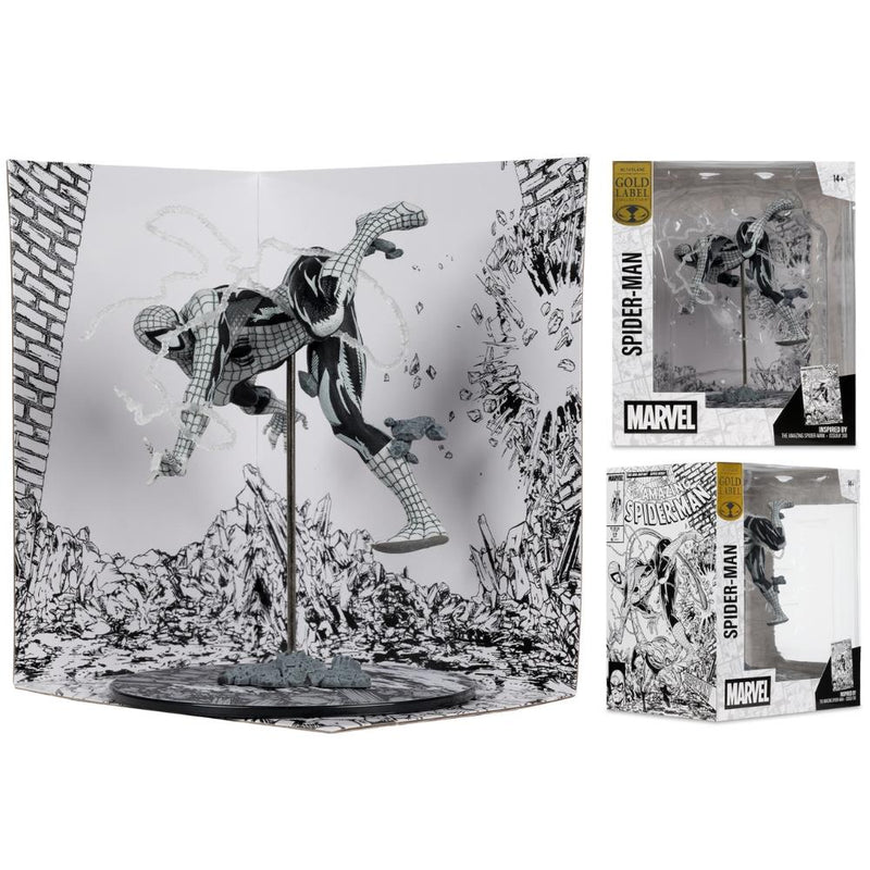 Marvel Spider-Man 1:10th Scale Collectible (Line Art) (Amazing Spider-Man #318) Gold Label McFarlane Toys