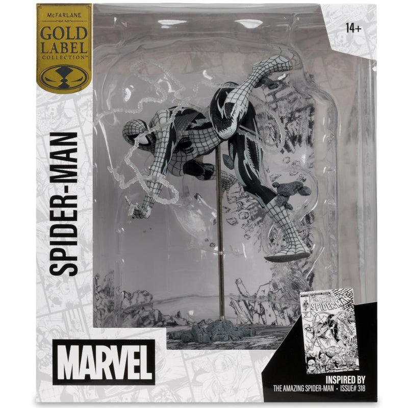 Marvel Spider-Man 1:10th Scale Collectible (Line Art) (Amazing Spider-Man #318) Gold Label McFarlane Toys