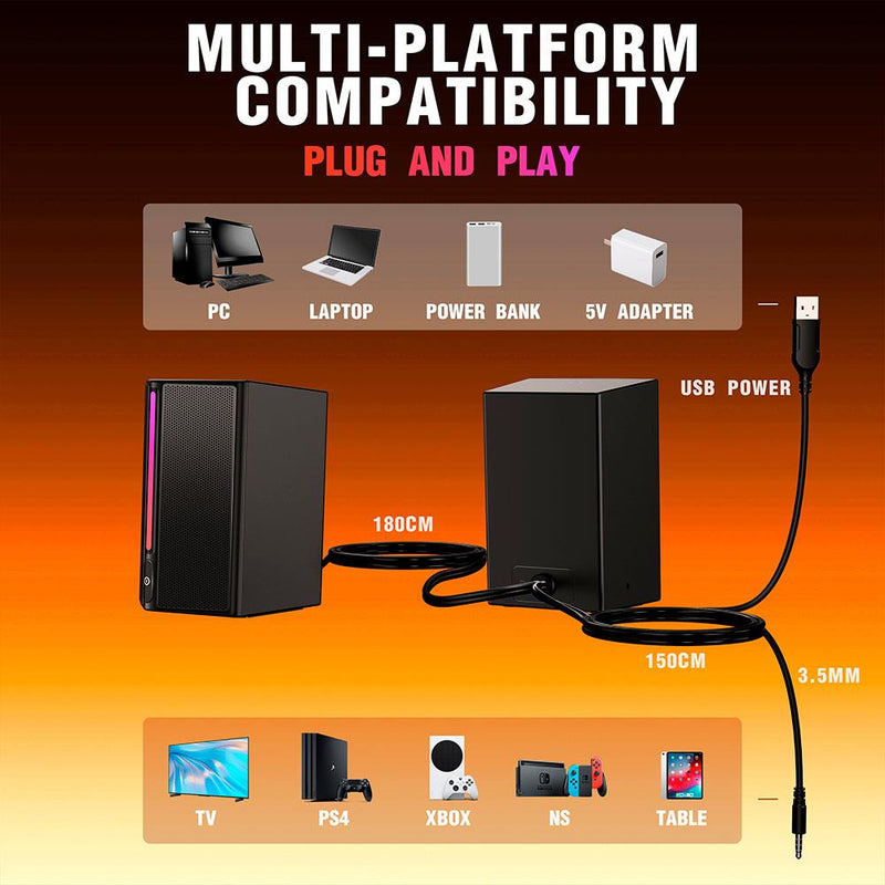 Fifine Ampligame A20 TV Gaming Speakers, Black