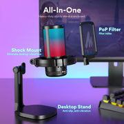 MAONO DGM20 GamerWave Condenser USB Gaming RGB Microphone