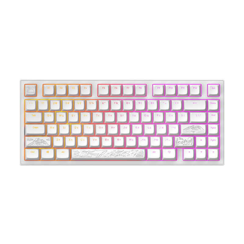 Dark Project ALU Terra Nostra White - Wired Gaming Keyboard (ANSI UA)