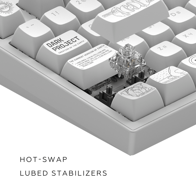 Dark Project ALU Terra Nova White - Wireless Gaming Keyboard (ANSI UA)