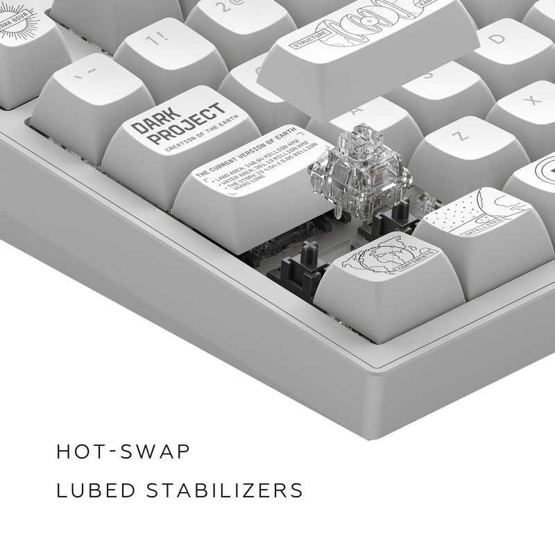 Dark Project ALU Terra Nova White - Wireless Gaming Keyboard (ISO DE)