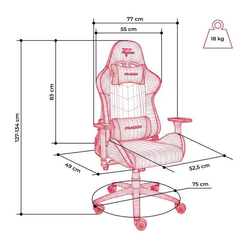 Gaming Chair FragON - 2X Series Rev. 2.0, Black