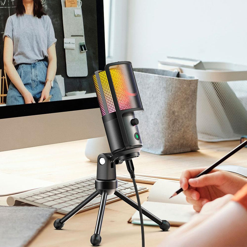 FIFINE K669 PRO2 Conedenser RGB USB Microphone , Black