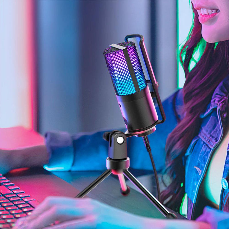 FIFINE K669 PRO2 Conedenser RGB USB Microphone , Black
