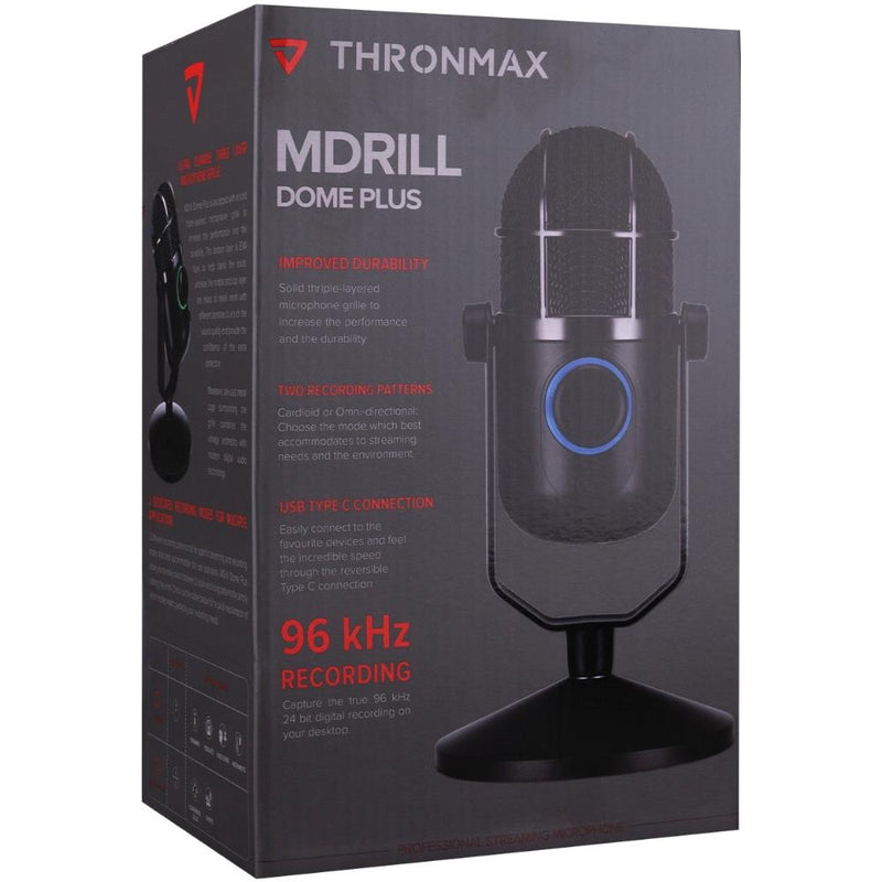 THRONMAX M3PLUS Condenser USB MDRILL DOME PLUS JET 96kHz Microphone, Black