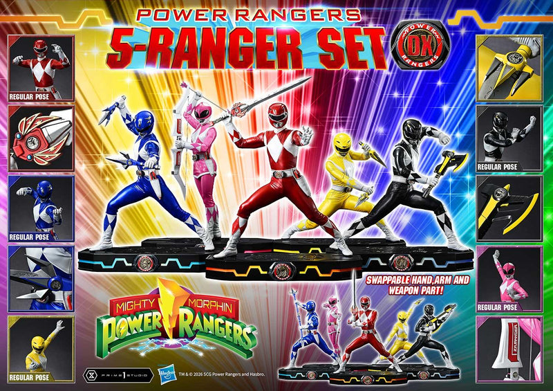 Prime 1 Studio Premium Masterline Mighty Morphin Power Rangers Power Rangers 5-Ranger Set DX Bonus Version