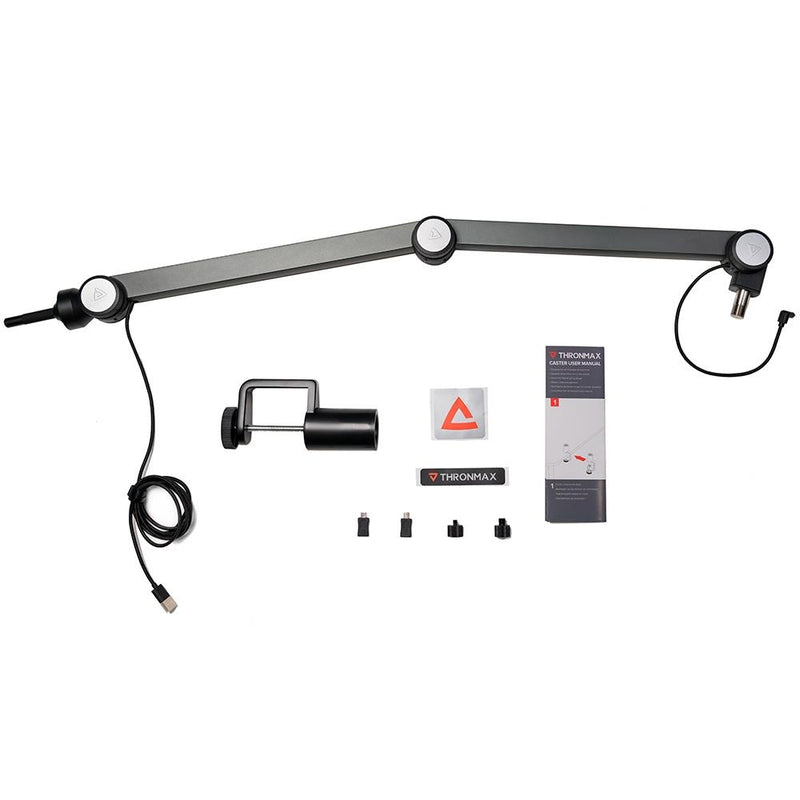 THRONMAX S1 CASTER Boom Arm Stand (Build-in USB-C 3 meters), Dark Gray