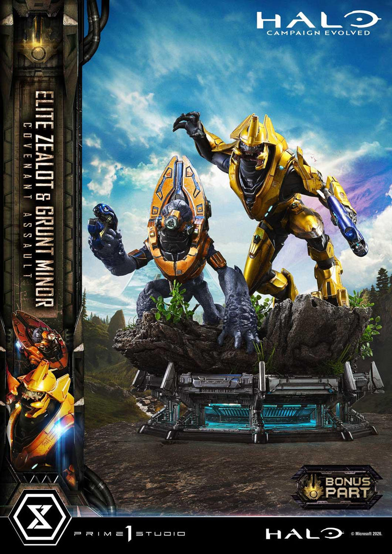 Prime 1 Studio Ultimate Premium Masterline Halo: Campaign Evolved Elite Zealot & Grunt Minor: Covenant Assault Bonus Version